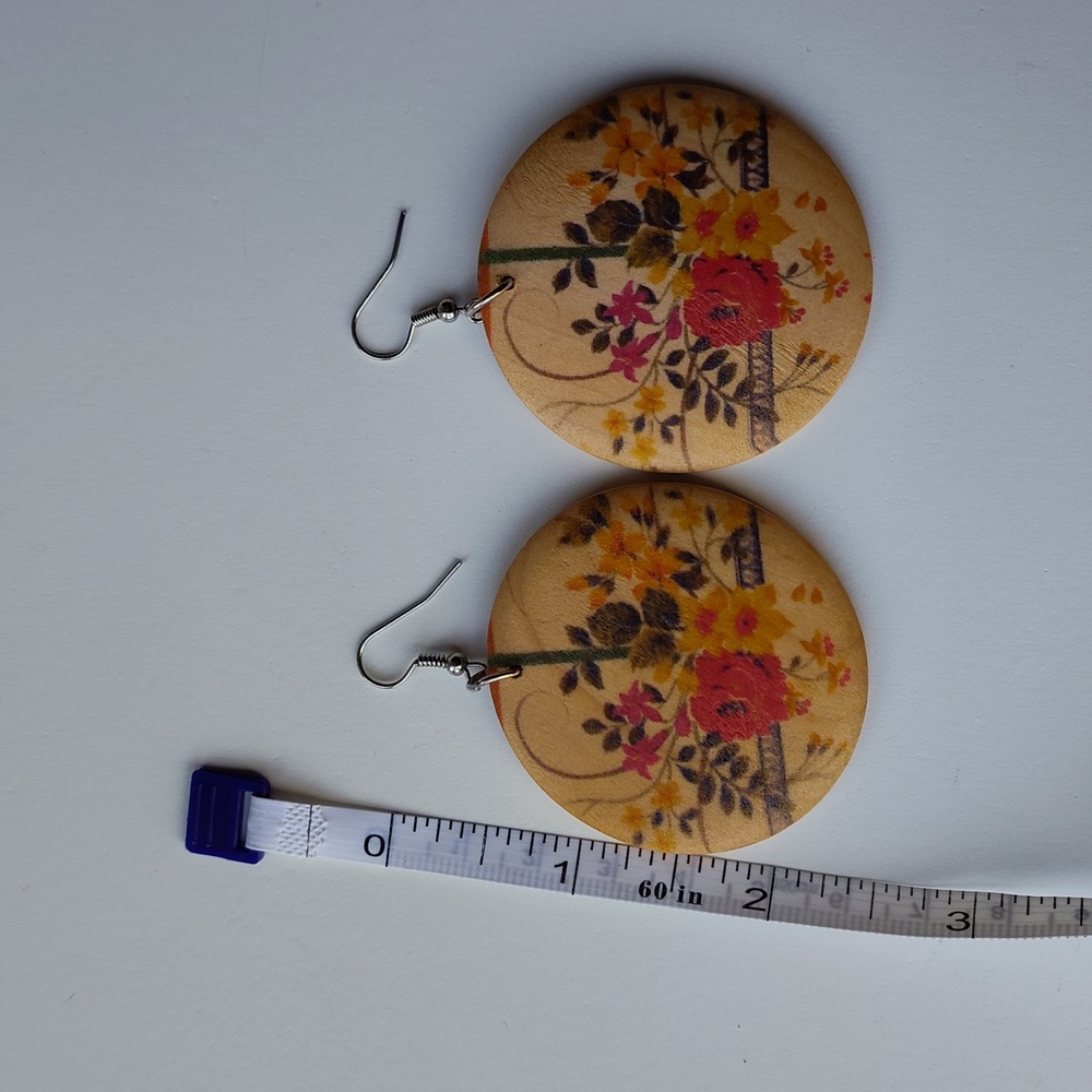 Spring 💐 Floral Patterned Earrings - Multicolor - Picture 3 of 4